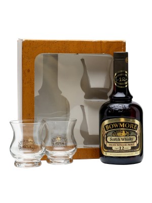 Bowmore 12 Year Old & 2 Glasses / Bottled 1980s