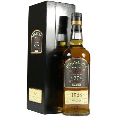 Bowmore 1968 37 Year Old Bourbon Wood Vintage with Presentation Case