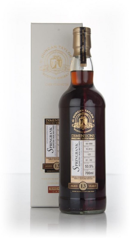 Springbank 13 Year Old 1999 cask 123 Dimensions Duncan Taylor