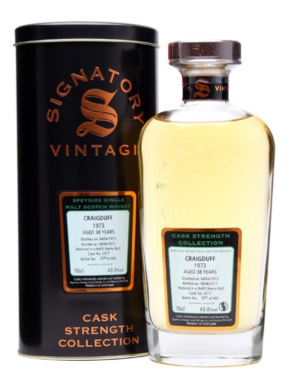 Craigduff 1973 38 Year Old Sherry Cask #2517 Signatory Cask Strength Collection