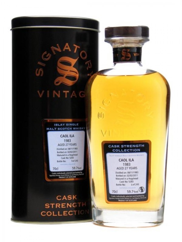 Caol Ila 1983 27 Year Old Cask #5283 Signatory Cask Strength Collection