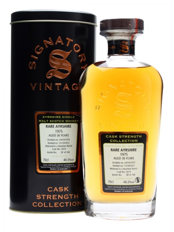 Rare Ayrshire Ladyburn 1975 36 Year Old Cask #3419 Signatory Cask Strength Collection