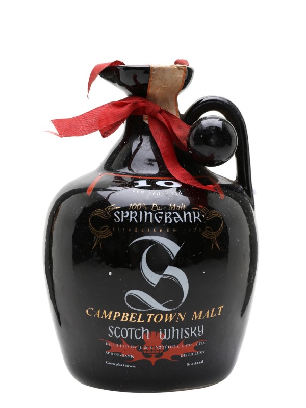Springbank 10 Year Old Black Ceramic Jug Bottled 1980s