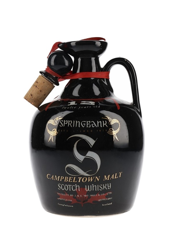 Springbank Black Ceramic 12 Year Old Bottled 1980s